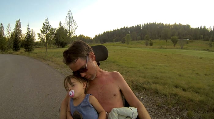 Gleason and son Rivers.